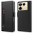 For Infinix Note 40 Pro 5G Case Leather Card Slot Phone Cover with Mirror - Black - 1