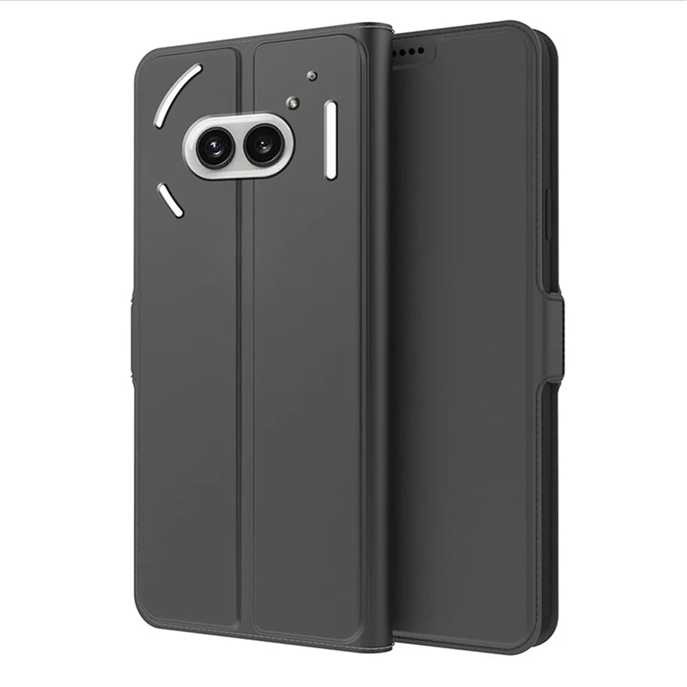 For Nothing Phone (2a) Plus / Phone (2a) Case Folding Stand PU Leather Shock-Absorbent Phone Cover - Black - 1