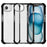 For iPhone 17e / 16e Case 3-in-1 Drop Protection TPU+TPE+Acrylic Phone Cover - Black - 1