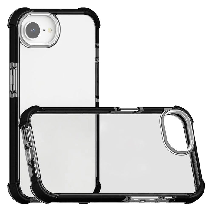For iPhone 17e / 16e Case 3-in-1 Drop Protection TPU+TPE+Acrylic Phone Cover - Black - 5