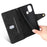 For OnePlus Nord N100 Case Zipper Pocket PU Leather Stand Rivet Decor Phone Cover - Black - 6