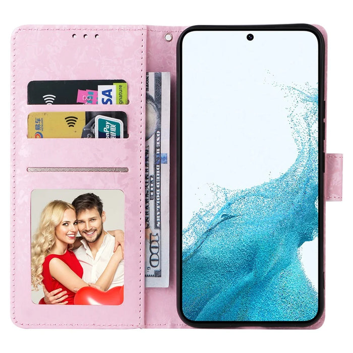 For Samsung Galaxy A54 5G Case RFID Blocking Magnetic Phone Cover with Lacquered Design - Rose Flower - 2