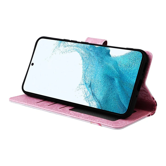For Samsung Galaxy A54 5G Case RFID Blocking Magnetic Phone Cover with Lacquered Design - Rose Flower - 3