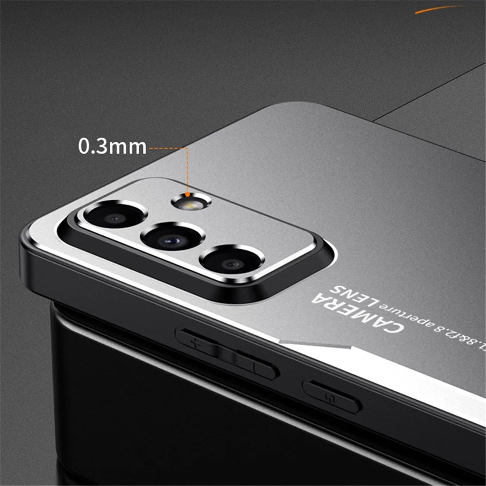 For Samsung Galaxy A54 5G Case Aluminum Alloy+TPU+PC Anti-drop Hybrid Phone Cover - Gold - 5