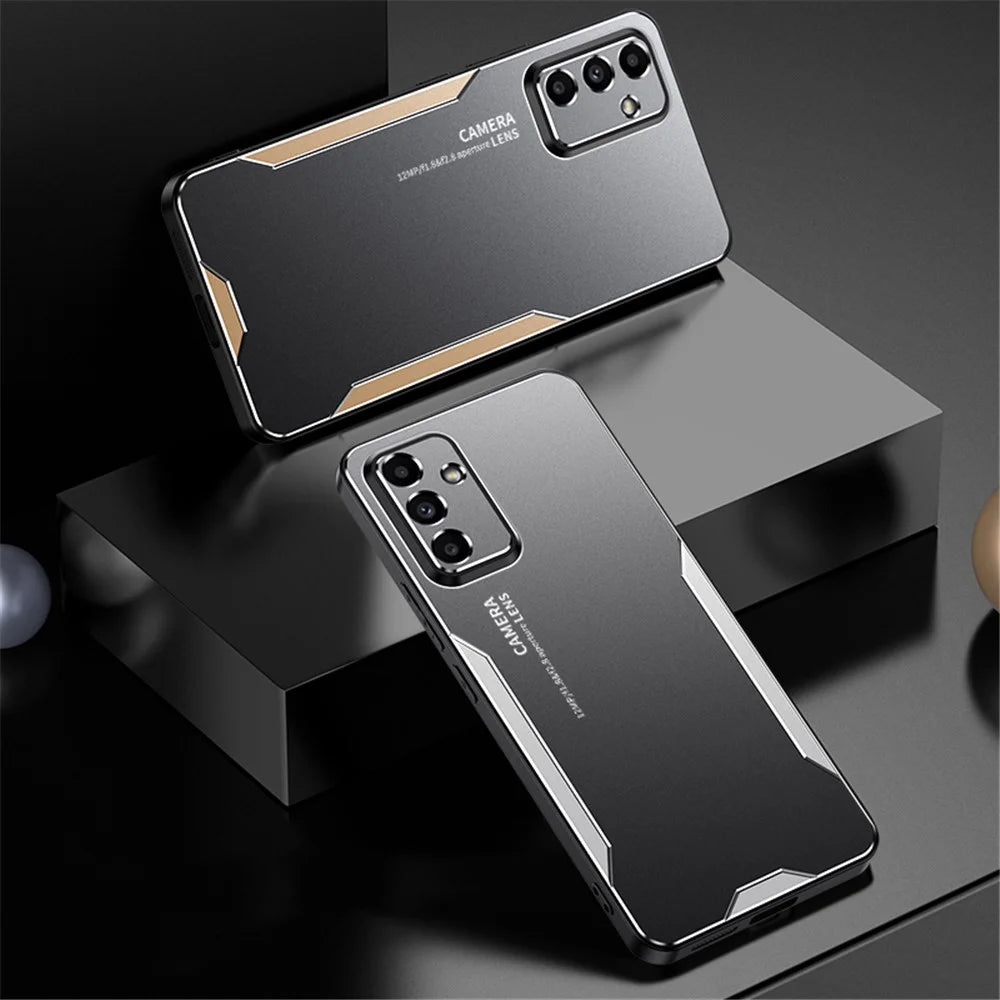 For Samsung Galaxy A54 5G Case Aluminum Alloy+TPU+PC Anti-drop Hybrid Phone Cover - Gold - 7