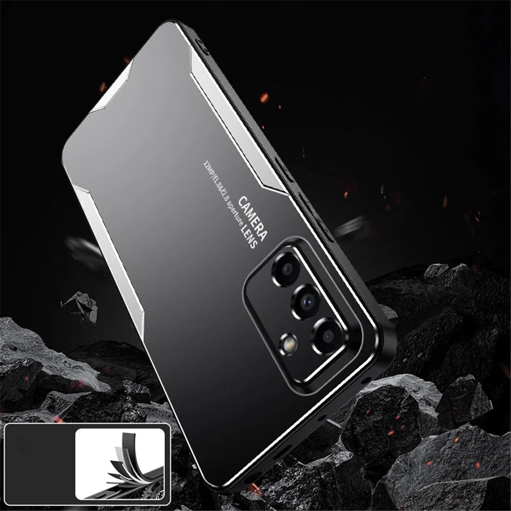 For Samsung Galaxy A25 5G (Global) (161.0 x 76.5 x 8.3mm) Phone Case Aluminum Alloy+TPU+PC Cover - Gold - 3