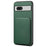 For Google Pixel 7a Case PU Leather+PC+TPU Hidden Back Card Holder Phone Cover - Green - 1