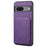 For Google Pixel 7 5G Case Card Holder PU Leather Coated PC+TPU Kickstand Phone Cover - Purple - 1