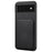 For Google Pixel 6 Case Kickstand Calf Textured Leather+PC+TPU Phone Shell - Black - 1