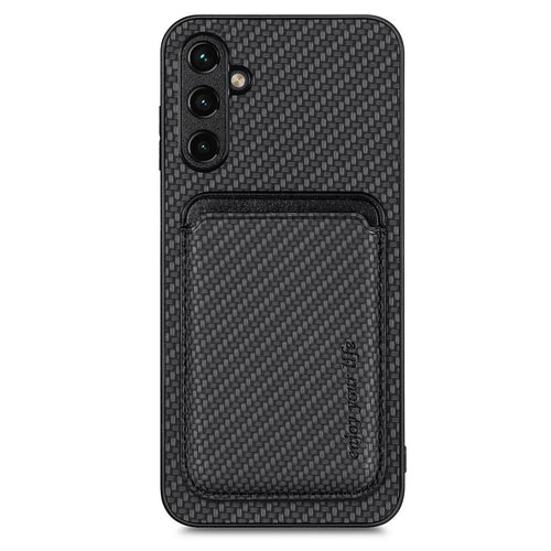 M2 For Samsung Galaxy S23 FE Phone Case Leather Coated Detachable Card Holder Back Cover - Black - 1