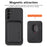 M2 For Samsung Galaxy S23 FE Phone Case Leather Coated Detachable Card Holder Back Cover - Black - 2