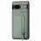 C1-03 For Google Pixel 7a Case Card Slots Vertical Kickstand Carbon Fiber Phone Cover - Green - 2