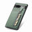 C1-03 For Google Pixel 7a Case Card Slots Vertical Kickstand Carbon Fiber Phone Cover - Green - 4