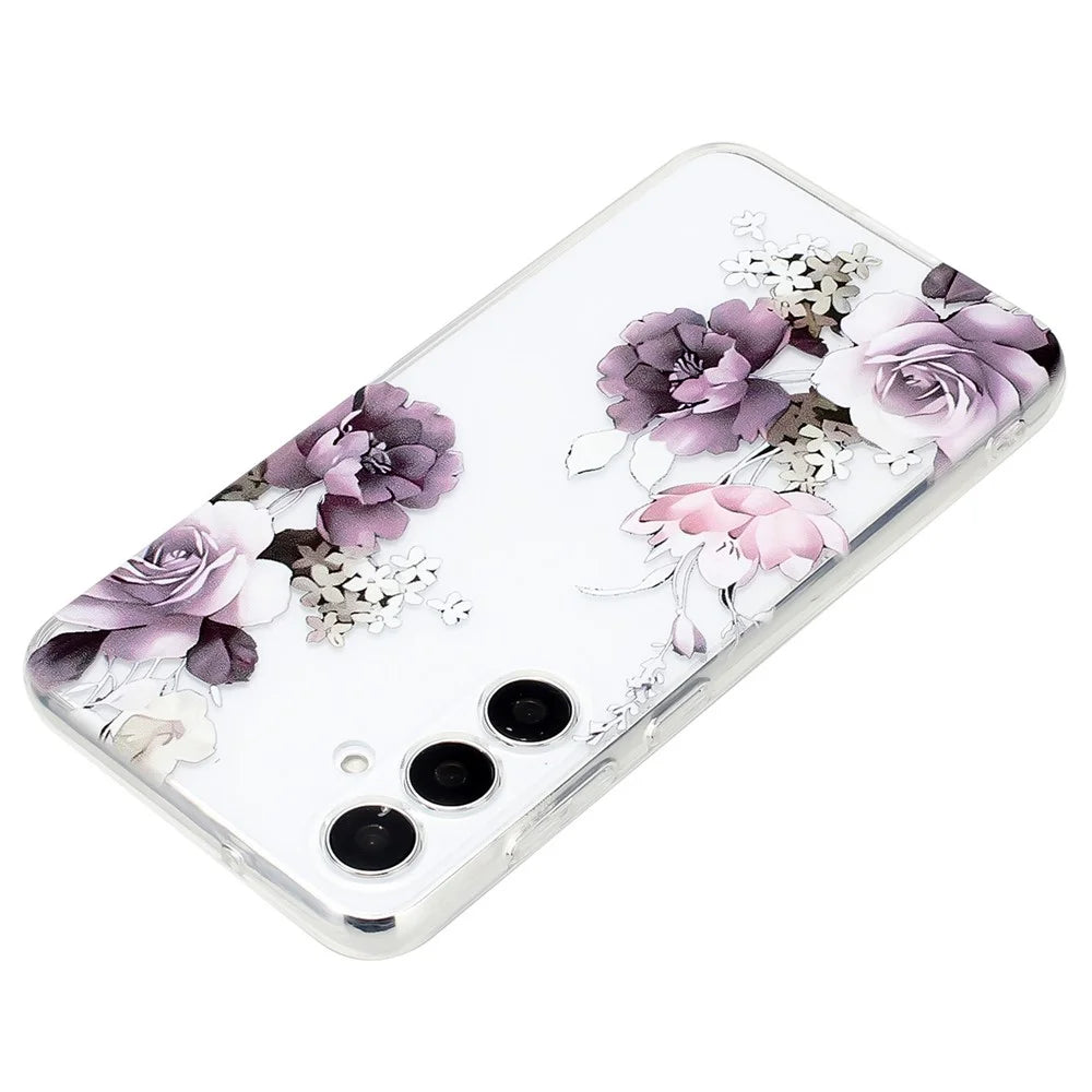 For Samsung Galaxy S23 FE Soft TPU Case Pattern Printing Lightweight Back Cover - Peony - 3