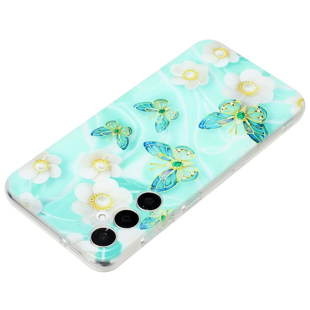 For Samsung Galaxy S24+ Case Pattern Printing Soft TPU Phone Cover - Butterfly and Flower - 3