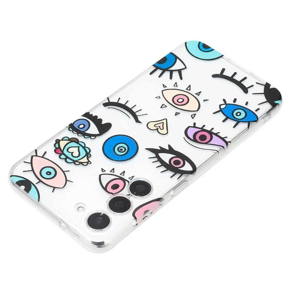 For Samsung Galaxy S23 Case Pattern Print Design Flexible TPU Phone Cover - Monster Eyes - 3