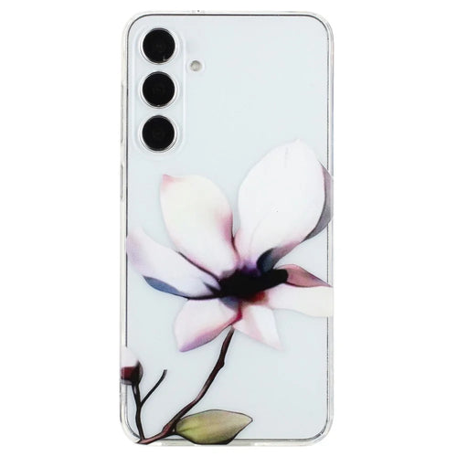 For Samsung Galaxy A54 5G Case Pattern Printing Anti-Drop Soft TPU Phone Cover - White Flower - 1