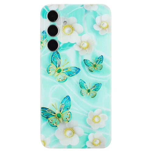 For Samsung Galaxy A24 4G (162.1 x 77.6 x 8.3mm) Soft TPU Case Pattern Printing Back Phone Cover - Butterfly and Flower - 1