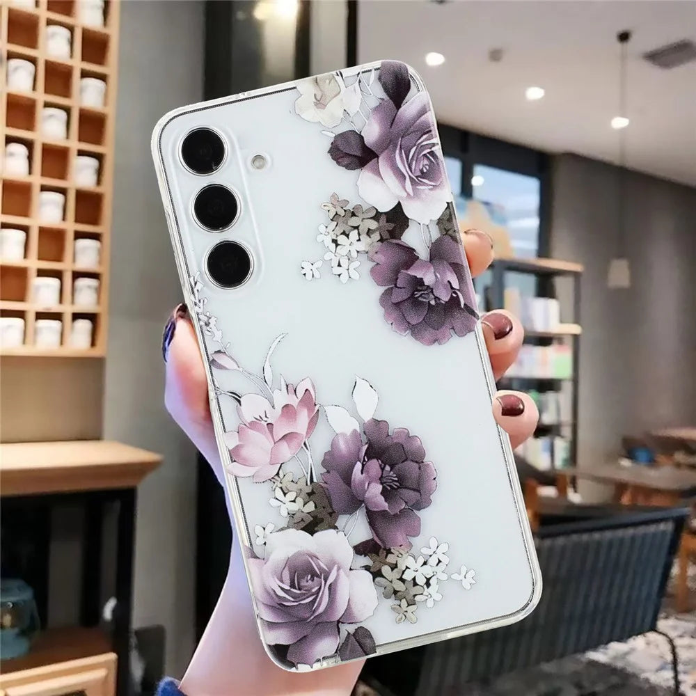 For Samsung Galaxy A14 5G / 4G Soft TPU Case Pattern Printing Slim Phone Cover - Peony - 4