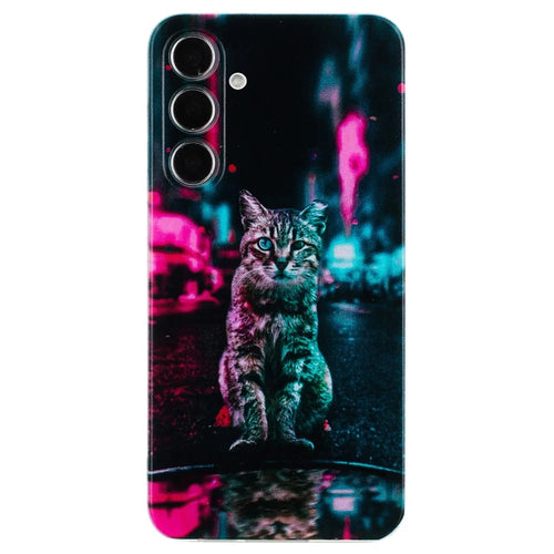 For Samsung Galaxy A35 5G Soft TPU Case Pattern Printing Shockproof Phone Cover - Light and Cat - 1
