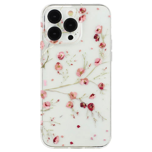 For iPhone 15 Pro Cover Soft TPU Pattern Printing Lightweight Phone Case - Flower - 1