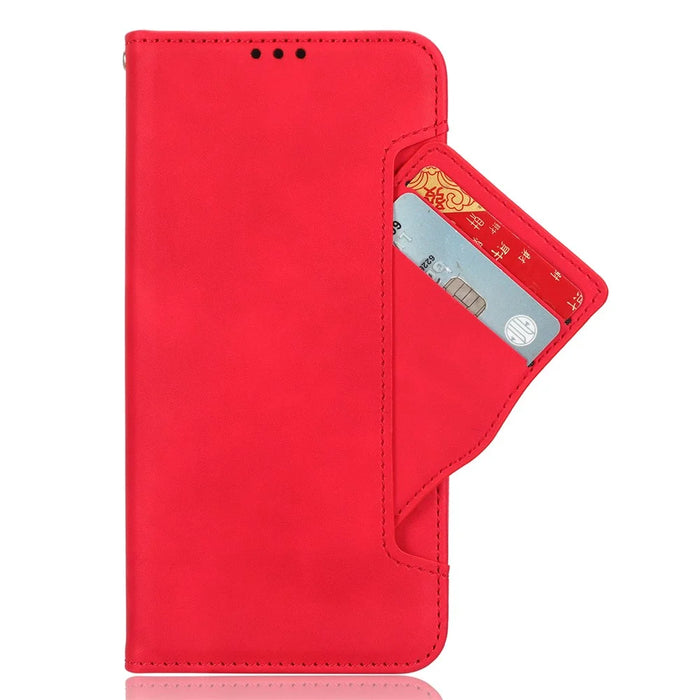 For TECNO Pova 6 Pro 5G LI9 Leather Case Multiple Card Slots Phone Cover -  Red - 2