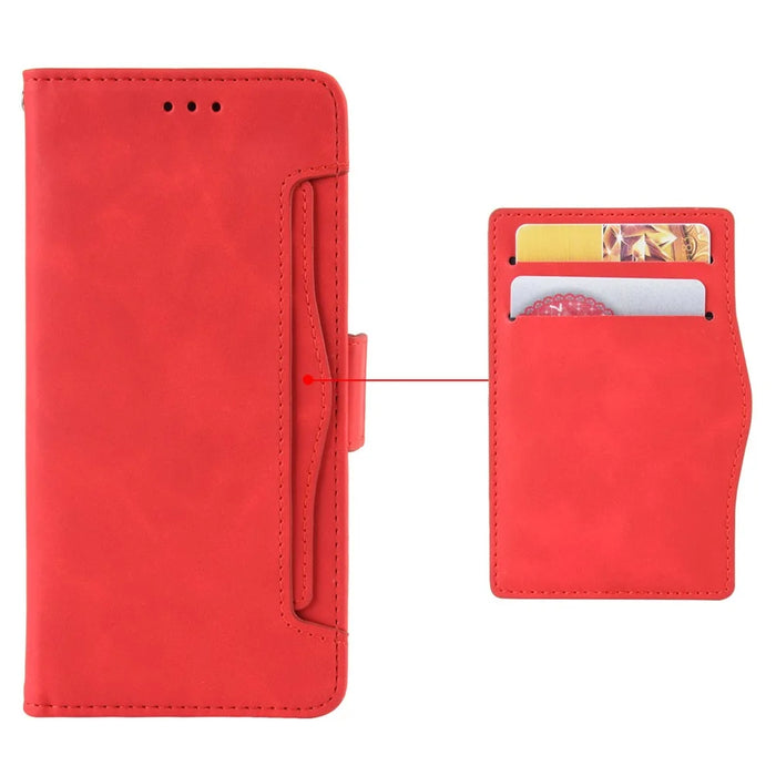 For TECNO Pova 6 Pro 5G LI9 Leather Case Multiple Card Slots Phone Cover -  Red - 6