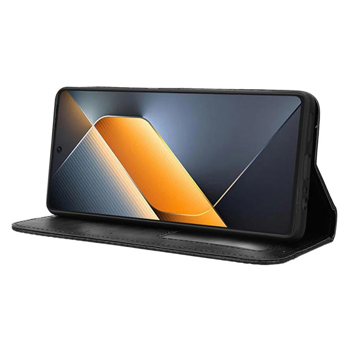 For TECNO Pova 6 Pro 5G LI9 Case Wallet Retro Texture Leather Phone Cover - Black - 3