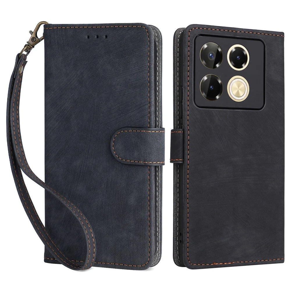 For Infinix Note 40 Pro 4G X6850 Wallet Case RFID Blocking Stand PU Leather Phone Cover - Black - 1