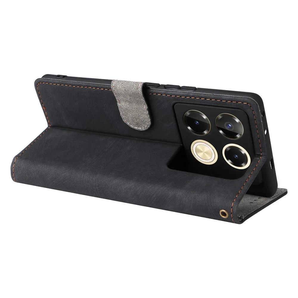 For Infinix Note 40 Pro 4G X6850 Wallet Case RFID Blocking Stand PU Leather Phone Cover - Black - 4