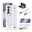 For Samsung Galaxy Z Fold5 5G Case Hinge PC Kickstand Phone Cover with Tempered Glass Film  /  Stylus - White - 1
