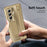 For Samsung Galaxy Z Fold4 5G Kickstand Case Hinge PC Phone Cover with Tempered Glass Film, Stylus - Gold - 5
