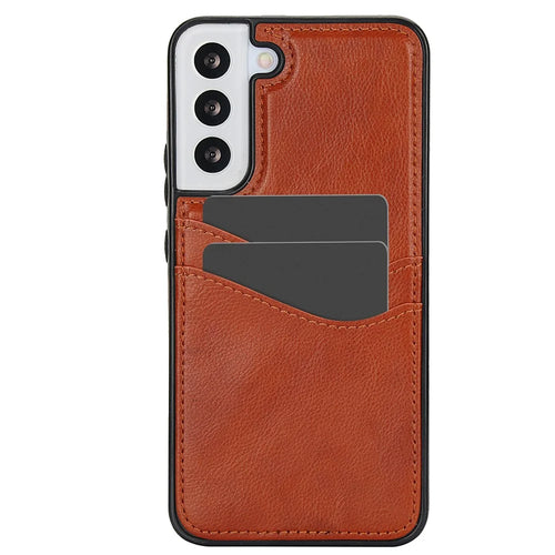For Samsung Galaxy S22+ 5G Multifunction Phone Shell Card Slot PU+TPU Mobile Phone Case - Brown - 1