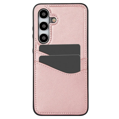 For Samsung Galaxy S24 PU+TPU Phone Cover Card Slot Design Mobile Phone Case Shell - Rose Gold - 1