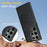 For Samsung Galaxy S23 Ultra Card Storage Phone Shell Shockproof Cell Phone Case PU+TPU Cover - Black - 2