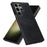 For Samsung Galaxy S23 Ultra Card Storage Phone Shell Shockproof Cell Phone Case PU+TPU Cover - Black - 6