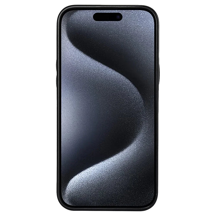 For iPhone 14 Pro Card Slot Case PU+TPU Protective Phone Cover - Black - 2