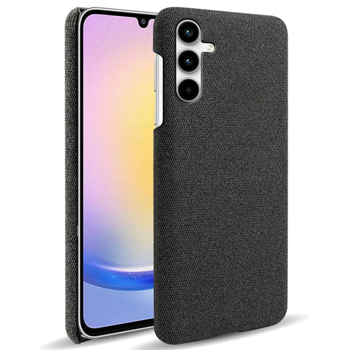 For Samsung Galaxy A25 5G (Global) (161.0 x 76.5 x 8.3mm) Case Cloth+PC Protective Phone Cover - Black - 1