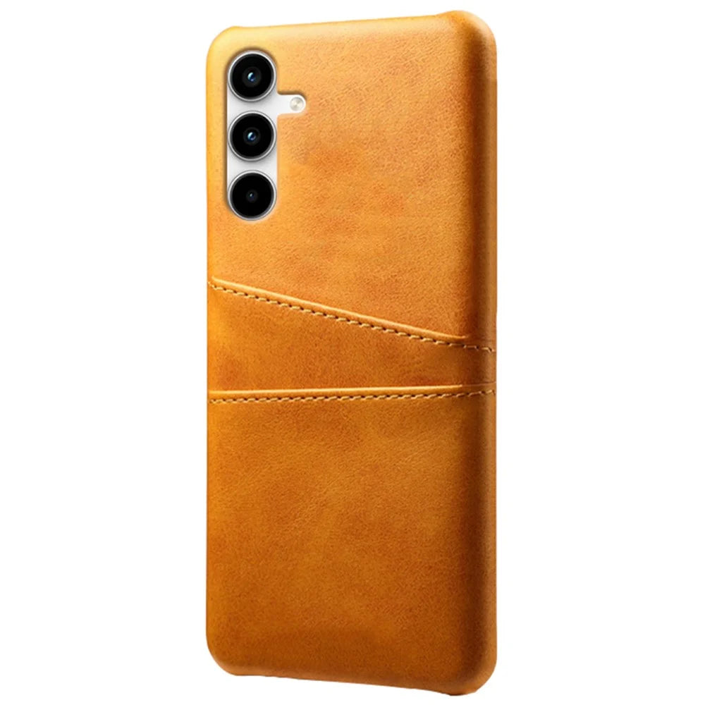 For Samsung Galaxy A25 5G (Global) (161.0 x 76.5 x 8.3mm) Case Card Holder Leather+PC Phone Cover - Orange - 2
