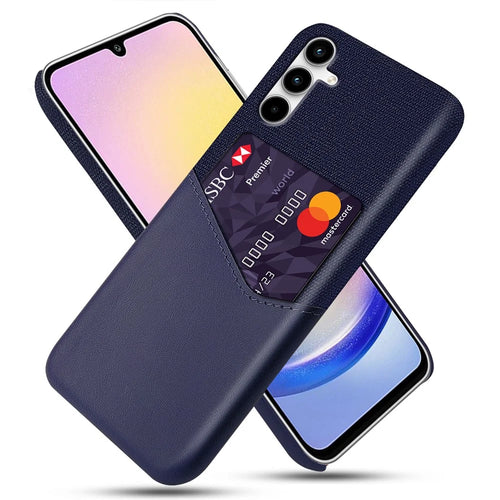 For Samsung Galaxy A25 5G (Global) (161.0 x 76.5 x 8.3mm) Case Card Slot Hard PC Phone Cover - Blue - 1