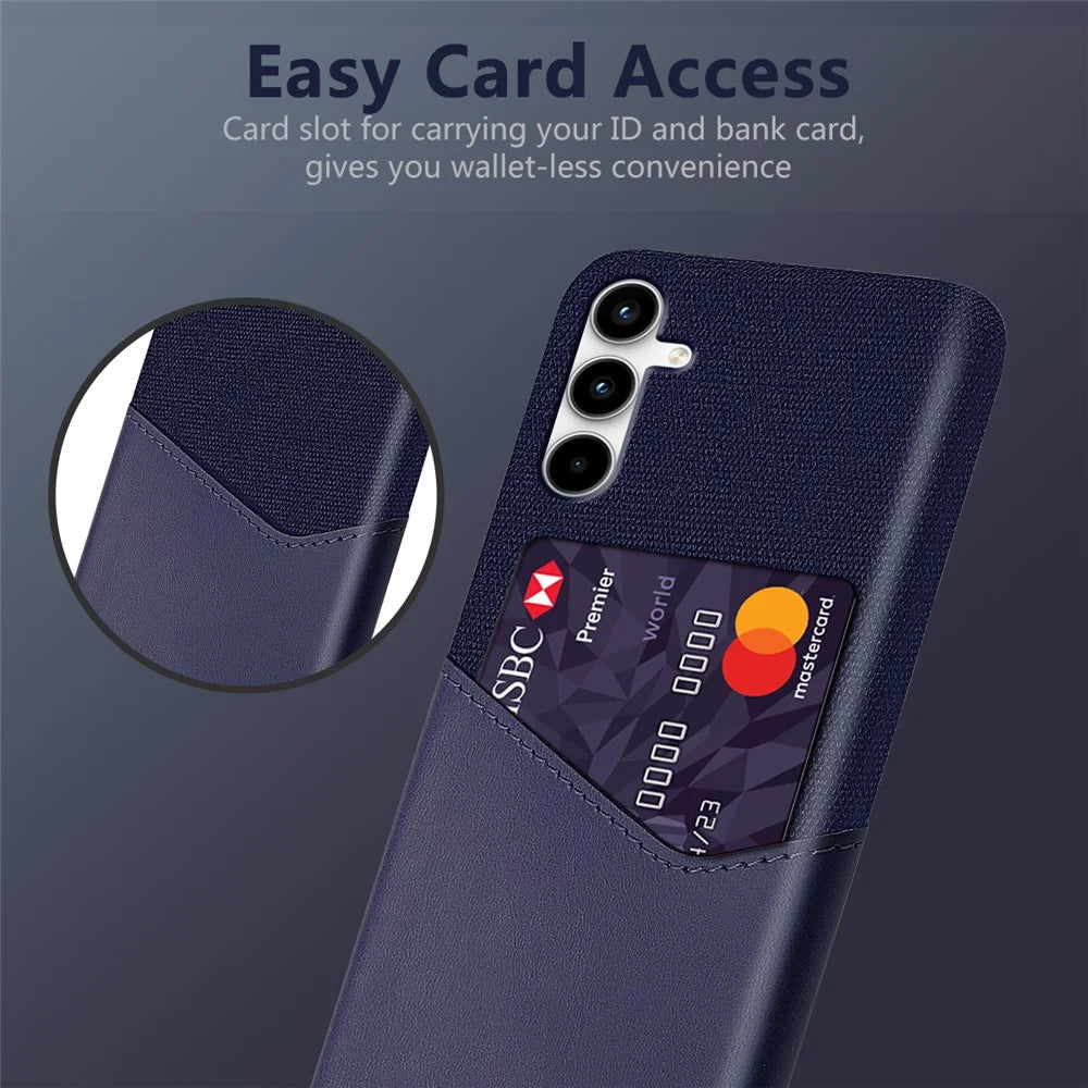 For Samsung Galaxy A25 5G (Global) (161.0 x 76.5 x 8.3mm) Case Card Slot Hard PC Phone Cover - Blue - 2