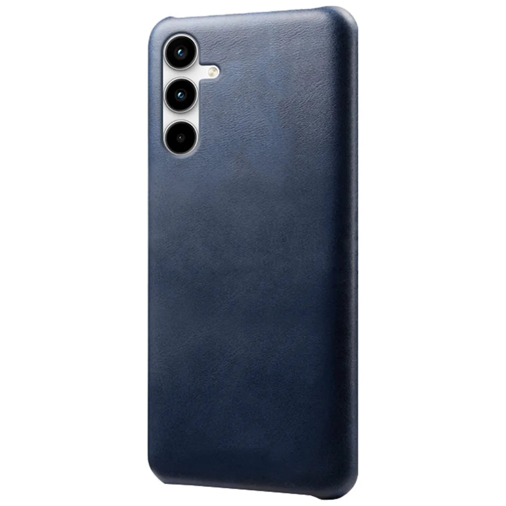 For Samsung Galaxy A25 5G (Global) (161.0 x 76.5 x 8.3mm) Case Leather Coated PC Calf Texture Back Phone Cover - Blue - 1