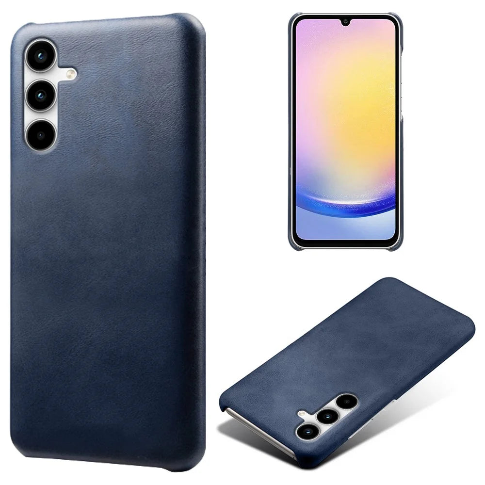 For Samsung Galaxy A25 5G (Global) (161.0 x 76.5 x 8.3mm) Case Leather Coated PC Calf Texture Back Phone Cover - Blue - 2