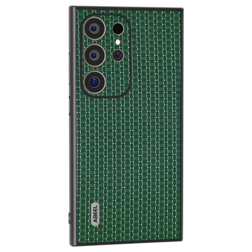ABEEL For Samsung Galaxy S24 Ultra Case Genuine Cow Leather+PC+TPU Phone Shell Cover - Green - 1