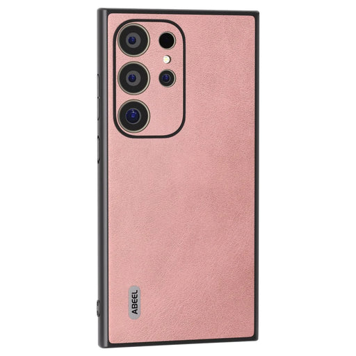 ABEEL For Samsung Galaxy S24 Ultra Case Leather+PC+TPU Hybrid Phone Cover - Pink - 1