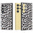 ABEEL For Samsung Galaxy S24 Ultra Case Leather Coated PC+TPU Back Phone Cover with Leopard Pattern - Silver - 2