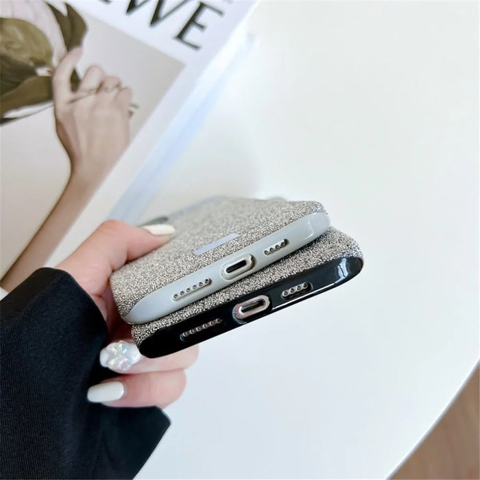 VESCENT For iPhone 14 Pro Max Case Glitter TPU+PC Drop-proof Cell Phone Cover - Black - 3