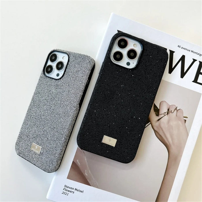 VESCENT For iPhone 14 Pro Max Case Glitter TPU+PC Drop-proof Cell Phone Cover - Black - 4