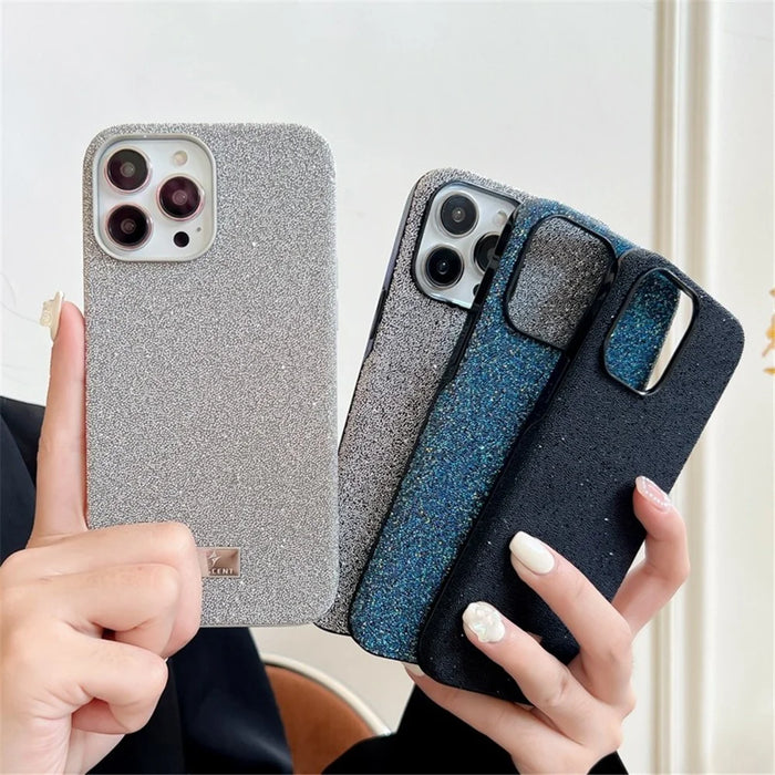 VESCENT For iPhone 14 Pro Max Case Glitter TPU+PC Drop-proof Cell Phone Cover - Black - 7