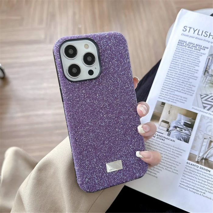 VESCENT For iPhone 12 Pro Max Case Glitter TPU+PC Drop Resistant Phone Cover - Black - 6